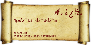 Apáti Ádám névjegykártya